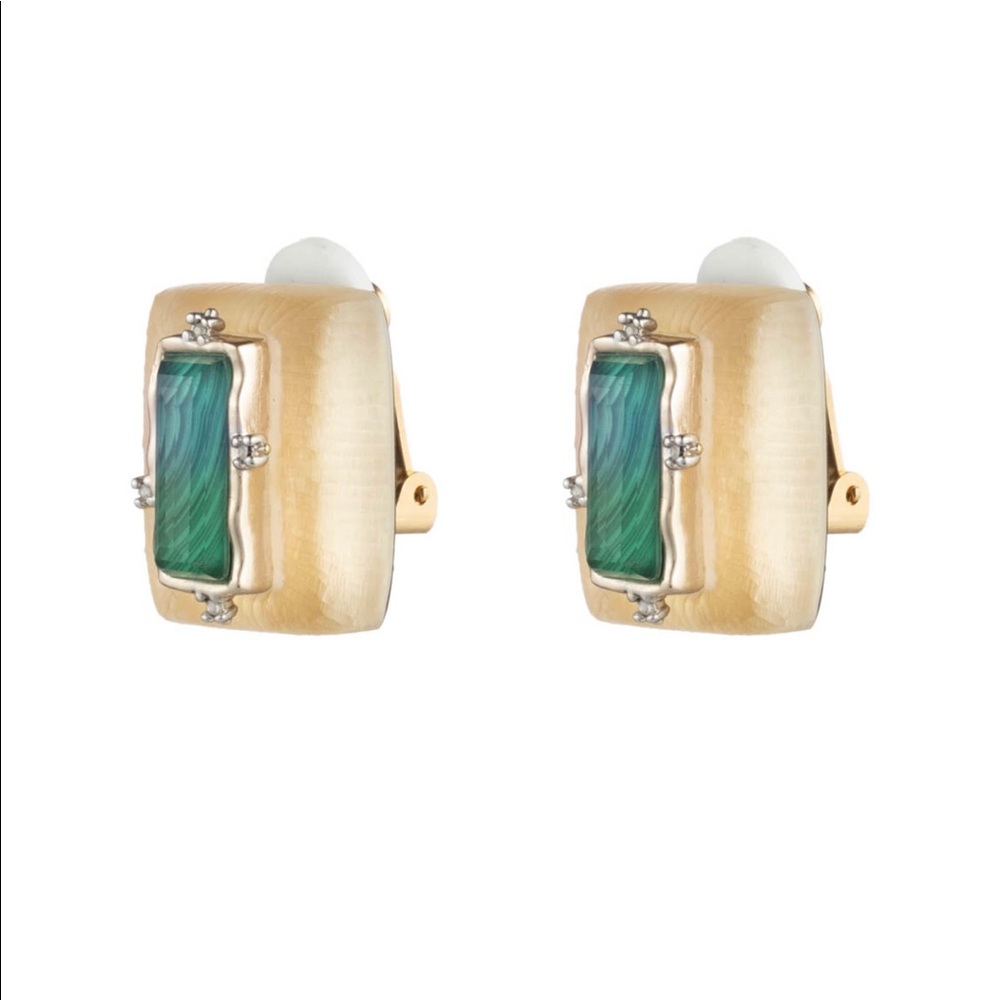 Alexis Bittar Clip Earrings Metallic Retro Gold
